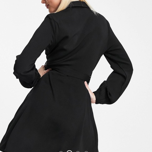 BRAND NEW NEVER WORN TIE WAIST SHIRT DRESS IN BLACK - Picture 2 of 7